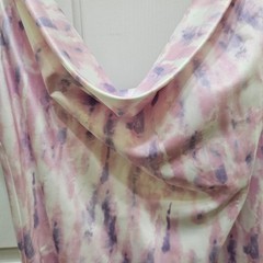 Michael Costello x REVOLVE Blaise Maxi Pink Purple Watercolor Cowl Neck Sz M NEW