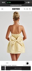 Babyboo Elenora M Yellow Strapless Mini Dress Floral Jacquard Corset Bow