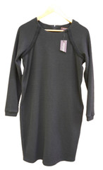 JOHNSTON & MURPHY Sz S Black Rib Long Sleeve Dress NEW