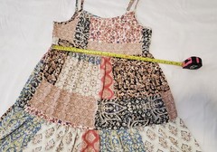 ALTAR&rsquo;D STATE « Out To Brunch » Patchwork Mini Dress Medium BOHO Tiered USA Made