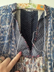 1970s vintage cotton gauze Indian block print dress true vintage antique size M