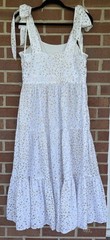 Emily McCarthy Starry Night Bow Tiered Midi Dress Sz S White Gold Celestial 1x