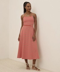 Pact Women&rsquo;s Fit & Flare Midi Dress Large Short Daytripper Stripe
