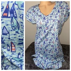 VINEYARD VINES T Shirt Dress S Nautical Tee Beach V Neck Sailboat Coastal Jersey