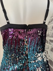 Laundry by Shelli Segal Sequin Mini Dress Sparkle Party Cocktail Adj Straps EUC