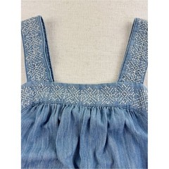 Universal Thread Chambray Embroidered Square Neck summer Dress women&rsquo;s size M