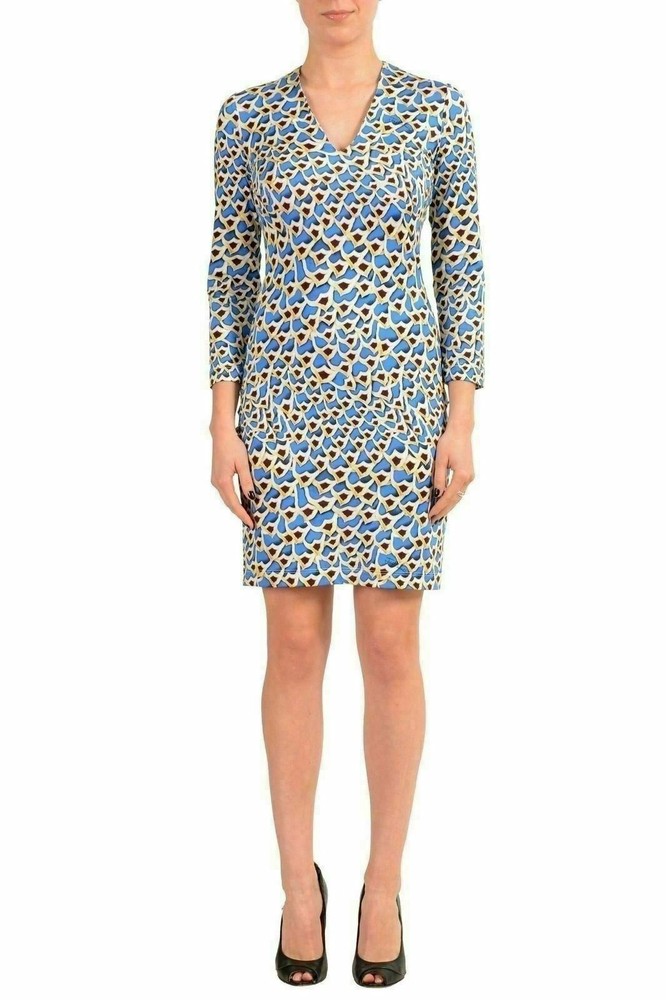 Just Cavalli Multi-Color 3/4 Sleeve Bodycon Stretch Women&rsquo;s Dress US S IT 40