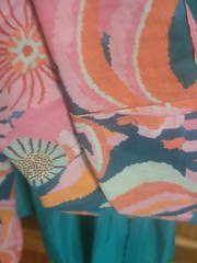 FARM Rio 100% cotton 3d flower straps, Teal, Pink & Orange Floral Midi Dress