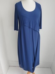 CHESCA Dress Navy Blue Occasion Midi Wedding Size 1 UK 10/12