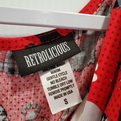 Retrolicious Red Scotty Dog Print Dress Size Small vintage inspired rockabilly