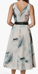 NWT Stunning Donna Karan NY Belted A-Line Midi Lined Dress, 10, Skylight, $199