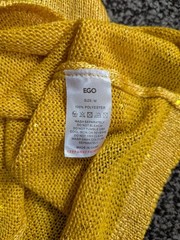 Ego Knit Mini Dress Medium Yellow Embellished Fruit Applique Beach Cover Up