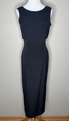 YL by Yair Petites womens sleeveless layered black dress size 8P silk.
