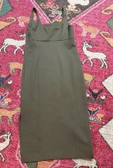 SPANX Green Solid Square Neck Stretch Ponte Tank Midi Dress Women’s M