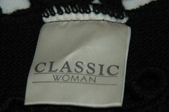 Vintage Black Knitted Dress 1990&rsquo;s Lace Neck Set in Sleeves 100% Acrylic 40&Prime;
