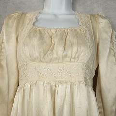 Vntg Gunne Sax Dress Juniors 11 Satin Victorian Ren Romantic Juliet Maxi 70s