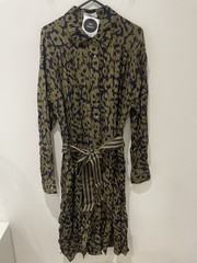La Redoute Leopard Buttoned Down Shirt Dress Size 10 Belted Fitted RRP £65