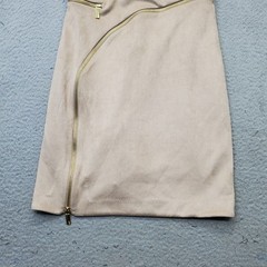 DKNY Mini Sheath Dress Womens 2 Brown Lined Faux Suede Zipper Detail Sleeveless