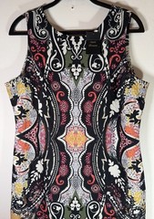 Next Geometric Patterned Bodycon Midi Dress UK 20 Multi Colour Sleeveless BNWT