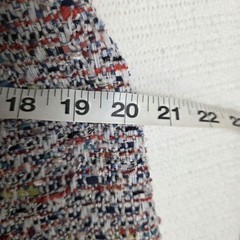 Eva Mendes Size Medium M Dress Rainbow Tweed Sleeveless Fringe Pocket Navy Sheat