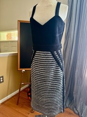 St John Black And White Tweed Knit Dress