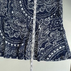 Cynthia Rowley Shift Dress Womens 1X Navy Blue Paisley V Neck Knit Stretch