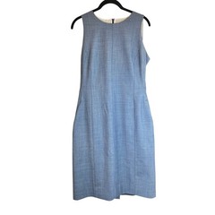 M.M.LaFleur Light Blue Virgin Wool Blend Sleeveless Sheath Dress Size 8