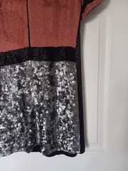 French Connection 20&rsquo;s Gatsby Flapper Sequin Beaded Dress Sz10 Pink Black Silver