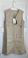 Tilley Brand Tencel cotton Tan Khaki Safari Vest Dress – S/P UPF 50+