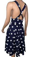 NWT Collectif London Star Print Swing Dress XS Rocklabilly Pinup 4th Of July