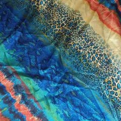 Winlar Bold Rainbow Leopard & Snake Print Satin Caftan Dress Muumuu One Size