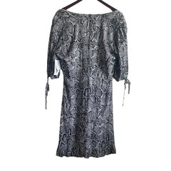 JustFab Women Animal Print Indie Sleaze Mini Dress XL Gray Snakeskin Boho Edgy