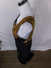 Vtg Nina Piccalino Patchwork Maxi M – Black Camel Leaf – Excellent