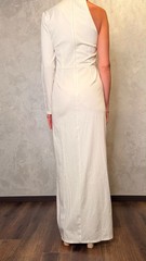 Missguided White Solid Metallic Accent One-Shoulder High Neck Maxi Dress 12