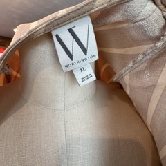 Worthington size extra large shift dress short sleeve balloon tan beige vertical