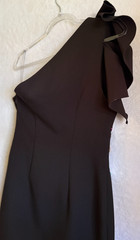 Acler Lynch Black One Shoulder Button Detail Midi Dress AU10/US6 EUC