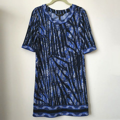 BCBG MAXMAZARIA ANIA Blue 95% Polyester 5% Spandex Dress S