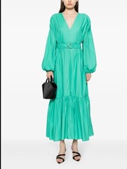 NWT Acler Dress Maxi Springer Color Biscayne Green organic cotton Size 2 $495