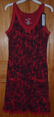 NWT A Star 100% Cotton from Peru Sleeveless Dress Sundress Red Black Floral New