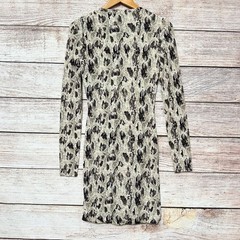 Rag & Bone Snake Print Bodycon Mini Dress Womens Long Sleeve Beige XS