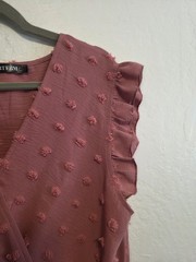 BTFBM Boho Cottagecore Cap Sleeve Swiss Dot Flowy Ruffle Sz XL