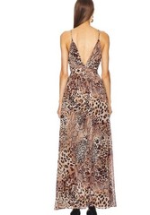 Michael Costello × REVOLVE Natalia Gown in Brown Animal Medley Size S