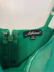 Ruched Emerald Bustier Mini Dress with Adjustable Straps