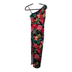 Rachel Roy Floral Print One-Shoulder Maxi Dress With Side Slit Small NWOT