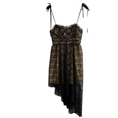 Steve Madden Y2K Dress Womens S Black Sheer Lace Babydoll Whimsigoth Fairy