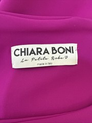 Chiara Boni La Petite Robe Midi Sheath Dress Magenta Grommets Boat Neck 44EU 8US