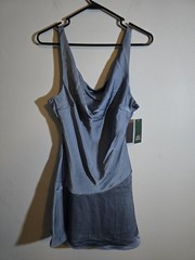 Wild Fable Women&rsquo;s Slate Blue Satin Mini Slip Dress Size Medium
