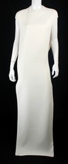 TOM FORD White Silk Crepe Side-Slit Shift Evening Gown 38