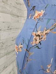 Closet London Womens 8 Blue Floral Tulip Dress Tie Back Side Pockets
