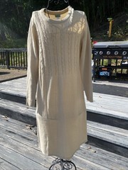 Sara Morgan Gold Knit Dress Metallic Polyester Acrylic M